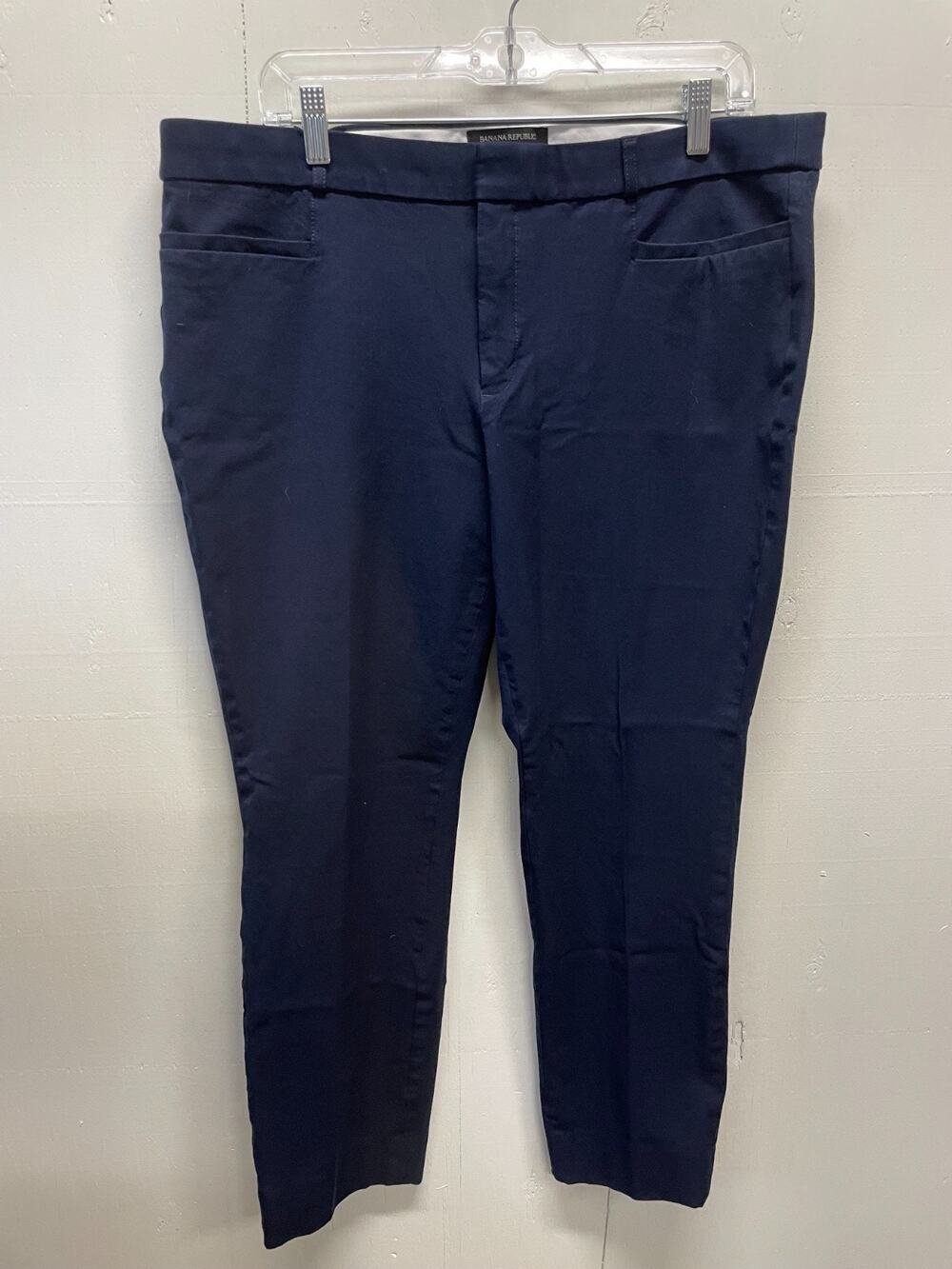 Banana Republic Women's Slacks Size 16 Sloan Curvy Fit Tapered Ankle Cut Navy